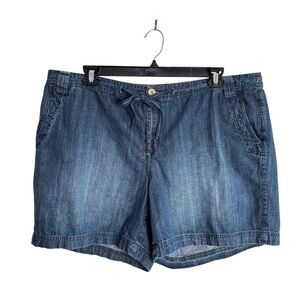 Natural Reflections Womens Plus Size 22W Denim Jean Cargo Shorts Hiking Walking